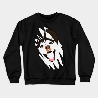 Excited Husky Dog Crewneck Sweatshirt